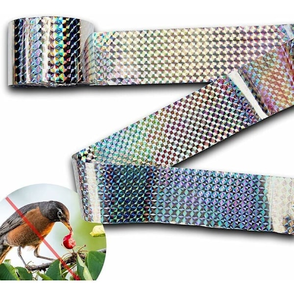 Lintukarkote Teippi Kaksipuolinen Holografinen Kiiltävä Lintujen Pelotin, 4.8cm110m, DEBUNS