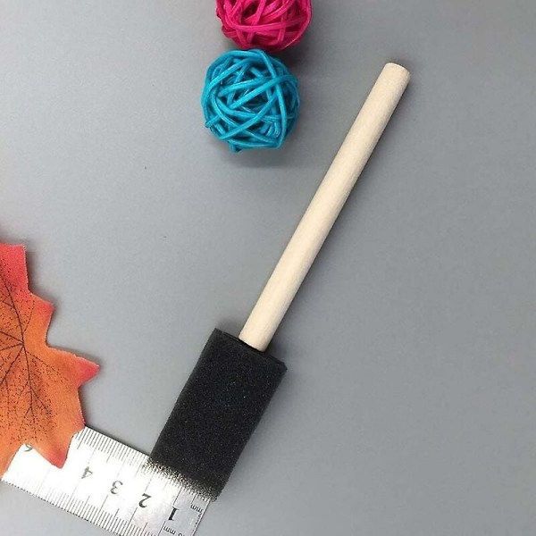 25 stk. Skumsvamper Maling Trehåndtak Fleksibel Polyskumbørste Vinklet Børste for Akryl Beis Lakk Håndverk Kunst 1 Tomme