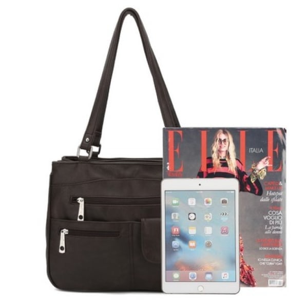 IC Messenger-veske, crossbody-veske i lær for kvinner, skulder