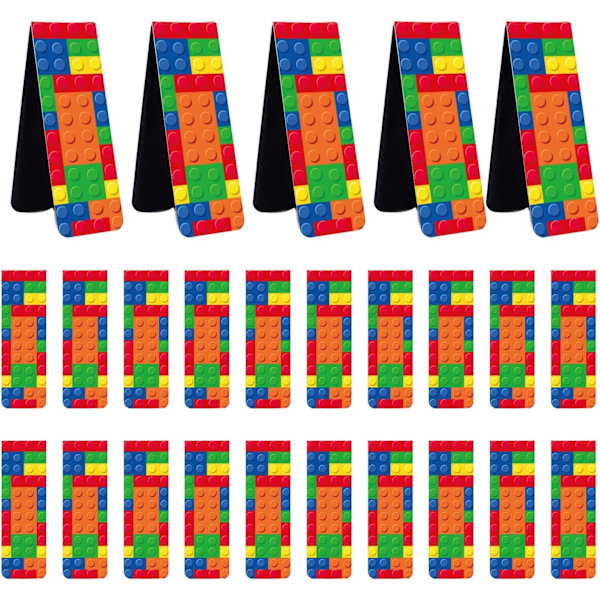 Magnetiske bokmerker fargerike, 30 stykker magnetiske bokmerker, bokmerker, magnetiske sideklips, sidemarkører, bokmerker, barn puzzle