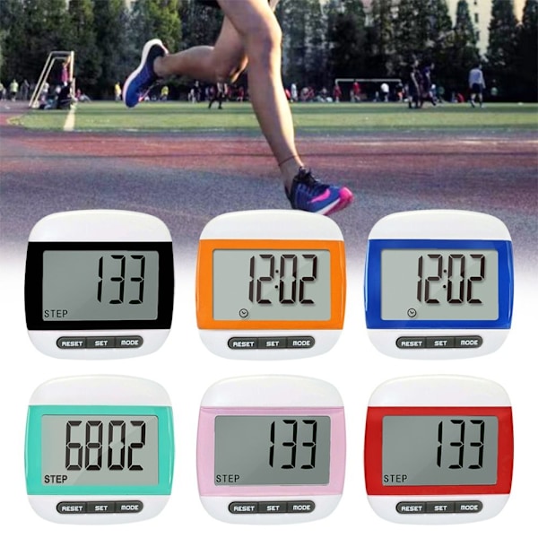 LCD Pedometer Skritt Kilometer BLÅ Blue