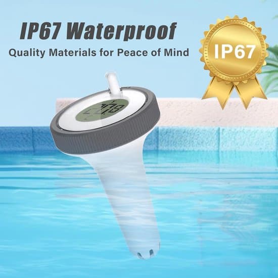 Trådlös flytande pooltermometer med LCD-display, inomhus/utomhus temperaturmätare för pool, bubbelpool, spa, damm, vit