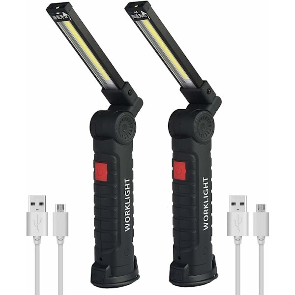 X COB Arbejdslampe Genopladelig LED Arbejdslampe COB Værksteds Lampe Lommelygte LED Arbejdslampe Med Magnetisk Base Inspektionslampe Til Vandreture, Camping