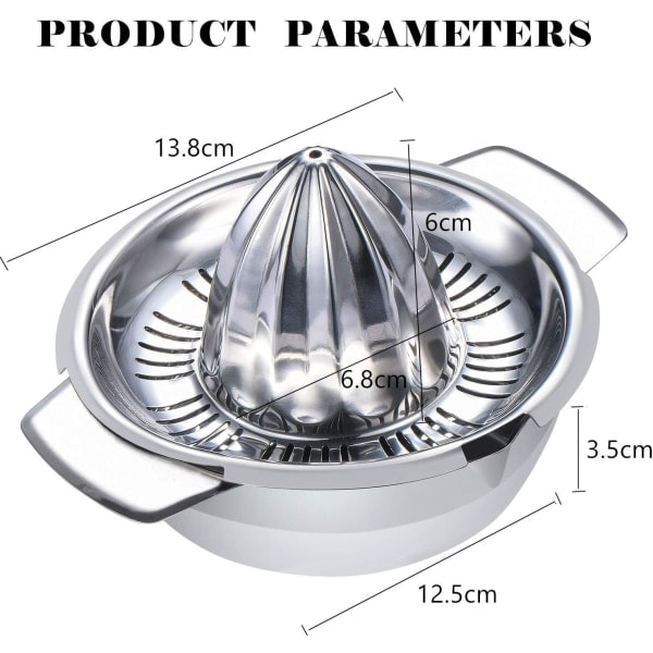 IC Citronpress citruspress 304 rostfritt stål manuell, Ø 12,5 cm, diskmaskinsäker, rostfri professionell kvalitet