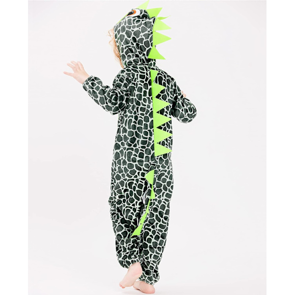 Baby Dinosaur Kostym, Drakkläder Jumpsuit med Huva för Barn, Djurstorlek Pyjamas