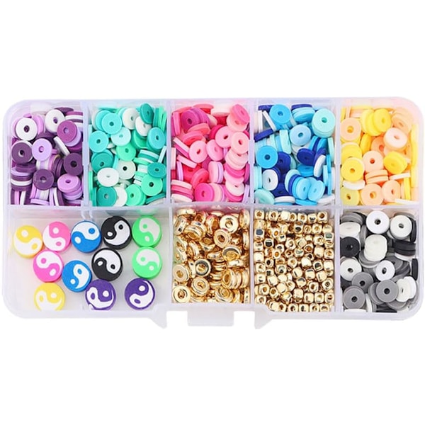 Farverige alfabet bogstavperler - Mini Rocailles armbånds perle sæt Type 12