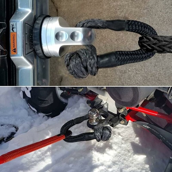 2 st Mjuka Schackel Bogserlinor för Lastbil ATV Marin, Utomhusåtervinningsremmar i Ett Stycke, Röd