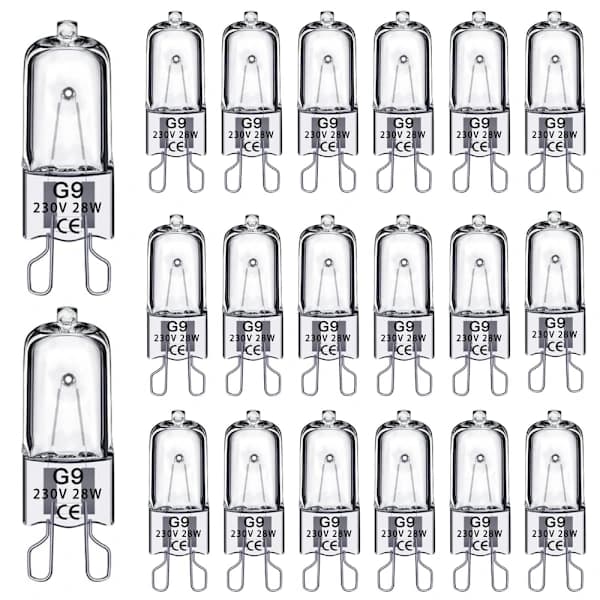 20-pak G9 Halogenpærer 28W, 230V 28W 28W