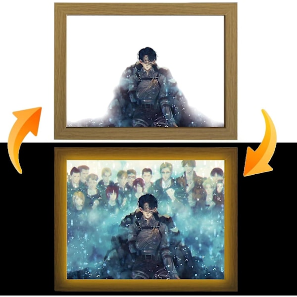 Attack on Titan LED-taide (LeviAckerman)  Levi Ackerman Edition, USB-käyttöinen, 3 valaistustilaa, syttyy siivillä vapauden