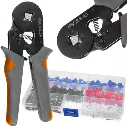 Wire Ferrule Crimping Tool Kit, Ergonomisk Håndtag, 0,25–10 mm², 500 Kabeltyller, Til Værksted og Hjemmebrug