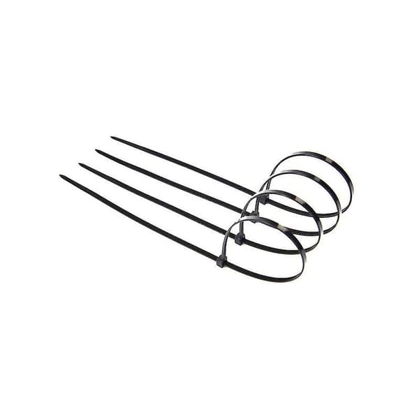 Kabelbinder 200 x 2,5 mm, Kabelbinder, Rilsan Nylon Kabelbindere, Kabelbindere 200 mm, Sort, Pakke med 1000 stk.