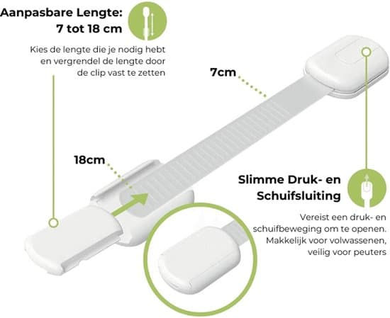 Skab Børnesikring, 10-pak, 3M Selvklæbende Borefri Låse til Skabe og Skuffer, Børnesikring, Sort