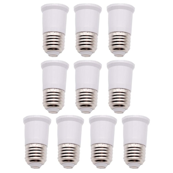 10-pack E27 till E27 LED-lampförlängare flexibel lampförlängningsadapter (6.50X3.60X3.60CM, vit)