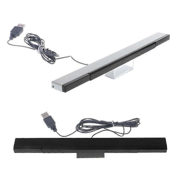 USB Sensor Bar Kablet Infrarød Stråle Sensor Bar Reparation til Wii Spillekonsol Sort Gray