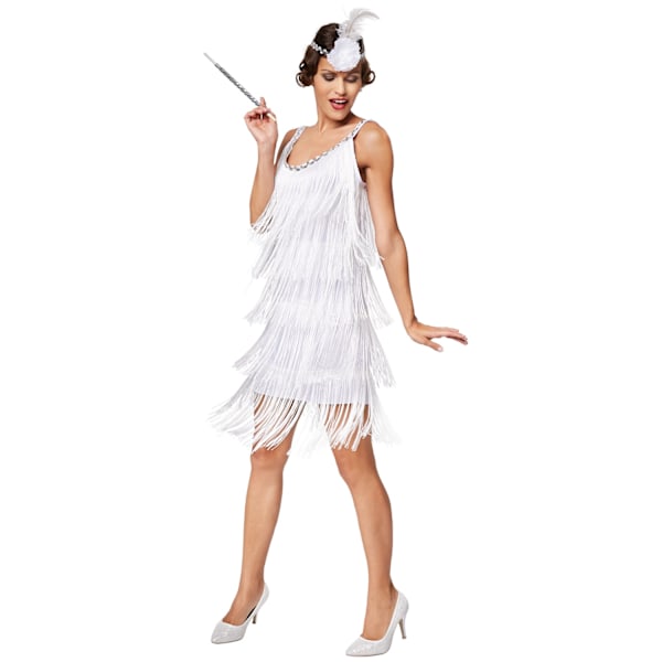 tectake Maskeraddräkt Charleston Diva White S