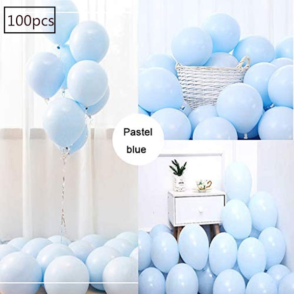 Blå Ballonger, 100-pack Ljusblå Ballonger, Ljusblå Ballonger för Dekoration Pojkens Födelsedag