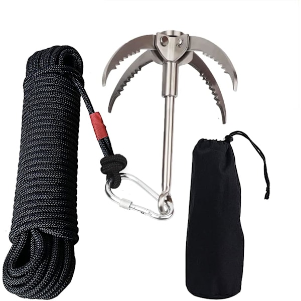 Överlevnadsverktyg, rostfri stålgripkrok med hög styrka, portabel &amp; hopfällbar design för utomhusäventyr, trädklättring,
