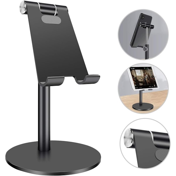 Justerbart Tabletstativ, Robust & Stabilt 360° Vridbart Bas, Universell Tabletthållare, Vikbart & Portabelt, Bred Kompatibilitet, Ergonomisk & Stilren Design