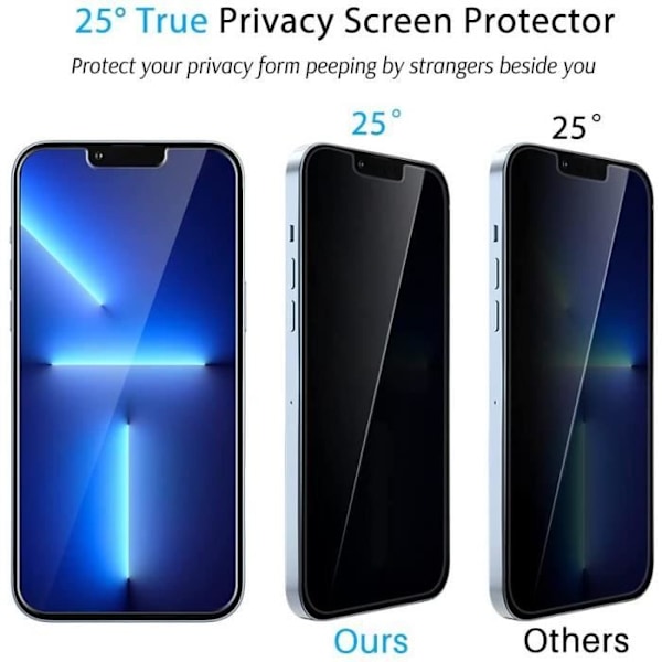 PROSHOP x2 st härdat glas Anti Spy för iPhone 13 (6.1") glasskydd