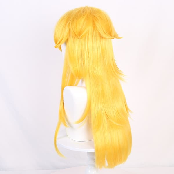 Monikerroksinen pitkähiuksinen vaalea cosplay-peruukki