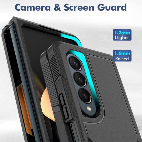 Galaxy Z Fold 4, 5G, Vikbart fodral, heltäckande skal, svart