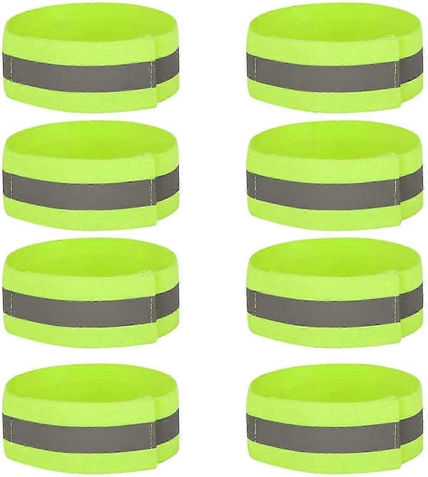 8 st Högvisande Reflexband Armband Fotledsband Handledsband