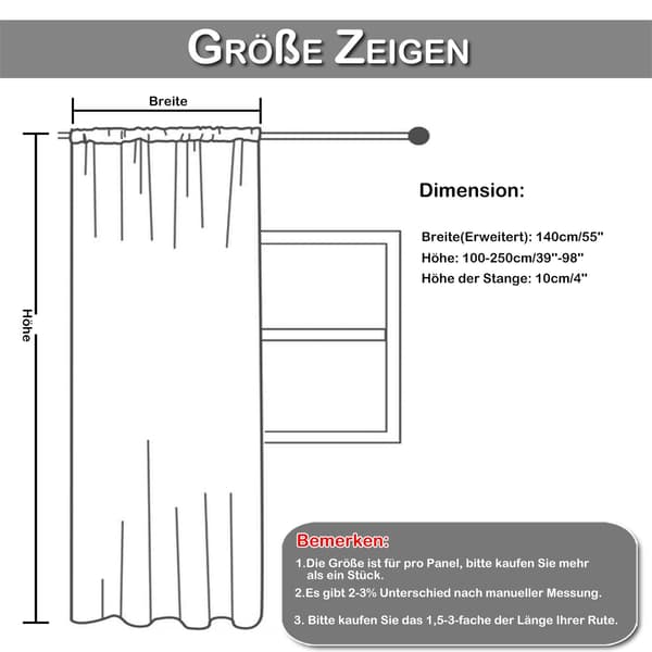 Bredd×Höjd: 140×250cm (2 delar) gardin elegant spets, pärlor, rullgardinstång