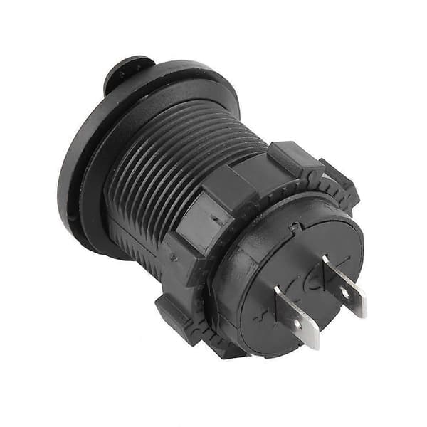 3.1A ABS Dobbelt USB Modifikationsoplader Sort til Bil Motorcykel Båd Blåt Lys