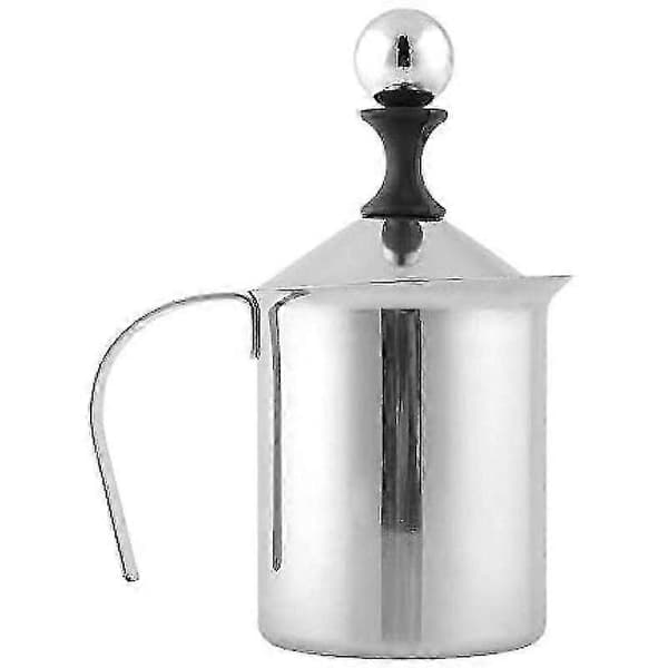 400 ml melkeskummer i rustfritt stål med dobbel sil for melk, melkeskum, kaffe