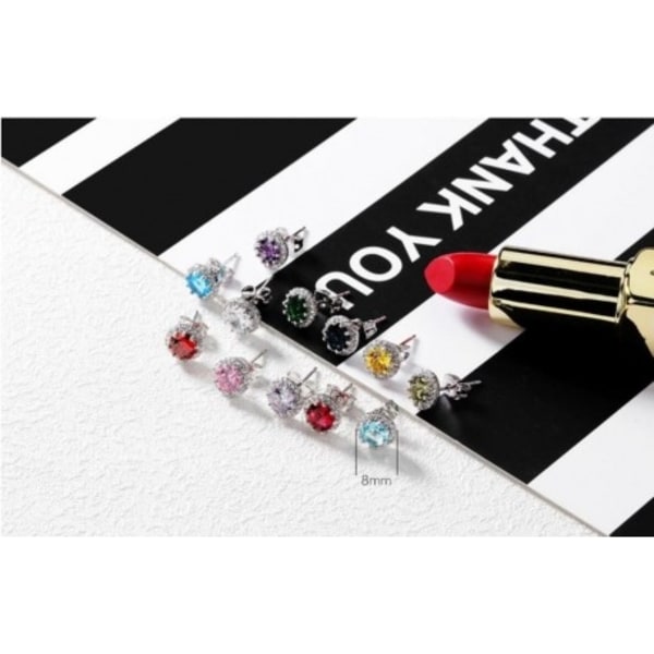 Klassisk Birthstone Örhänge Röd