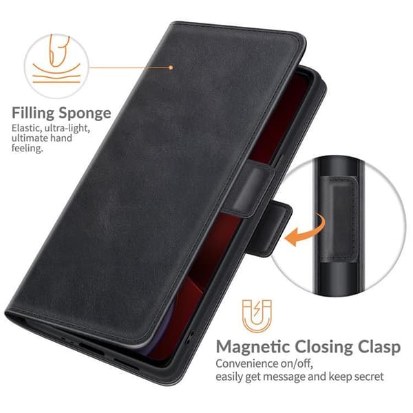 Flip-lompakkokotelo iPhone 13 Pro Maxille - Musta