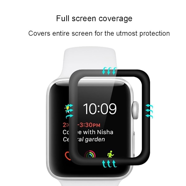 Apple Watch 5 40mm Heltäckande 3D Härdat Glas Skärmskydd Transparent
