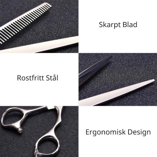 Frisörsax / Urtunningssax i Rostfritt Stål Silver 3-Pack