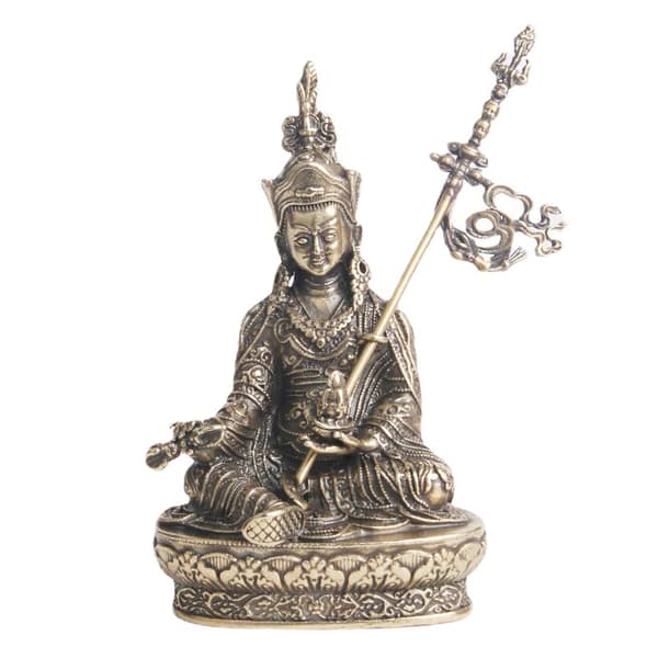 Messing Buddha-statuepynt Tibetansk Guru Padmasambhava Buddha