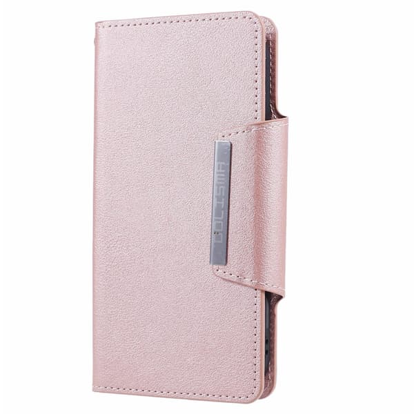 2-i-1, skinn, magnet, etui, deksel, rosegull