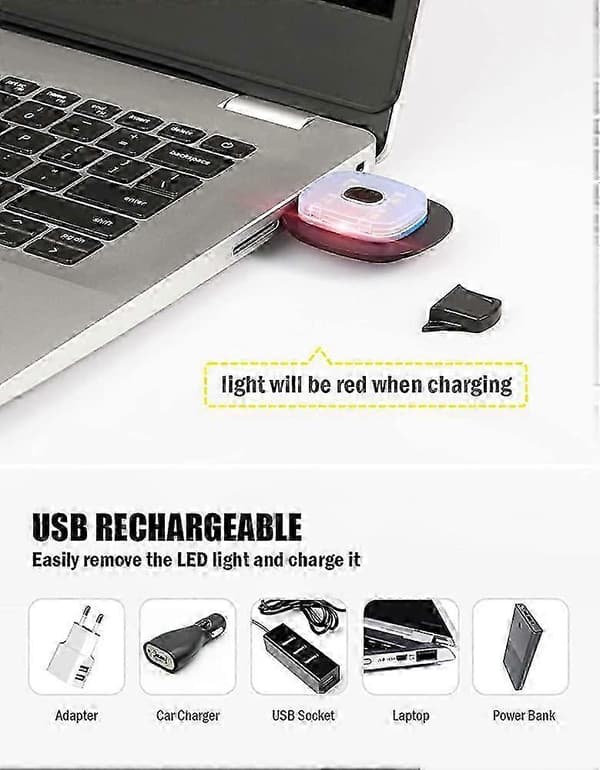 Unisex LED Hue med Lys, USB Genopladelig Håndfri LED Pandelampe Hue