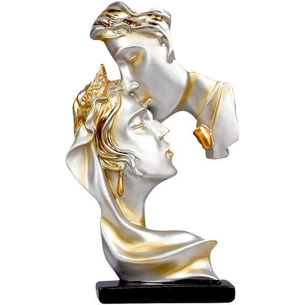 En Kys Elskere Statue Harpiks Håndværk Dekoration (Champagne)