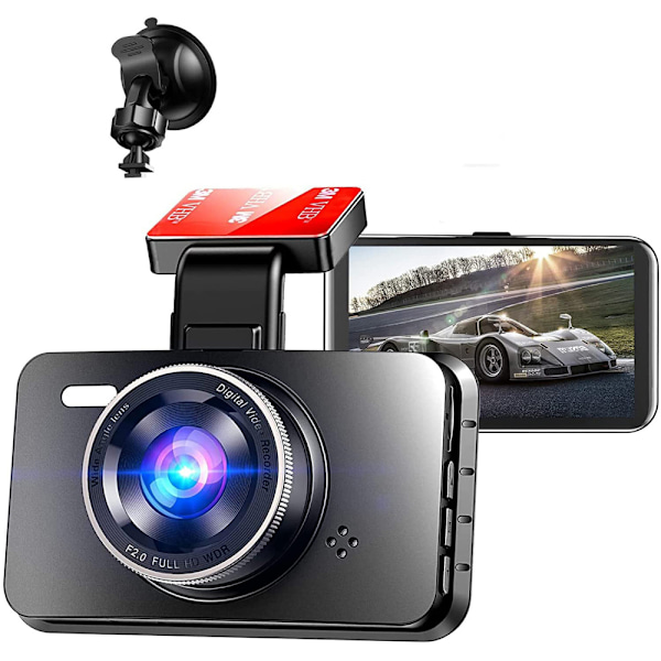 Copdorn Dashcam Full HD 1440P Bilkamera 3,5-tums LCD-skärm Dashcam Bil med Super Nattseende 170° Vidvinkel G-Sensor Loop-inspelning