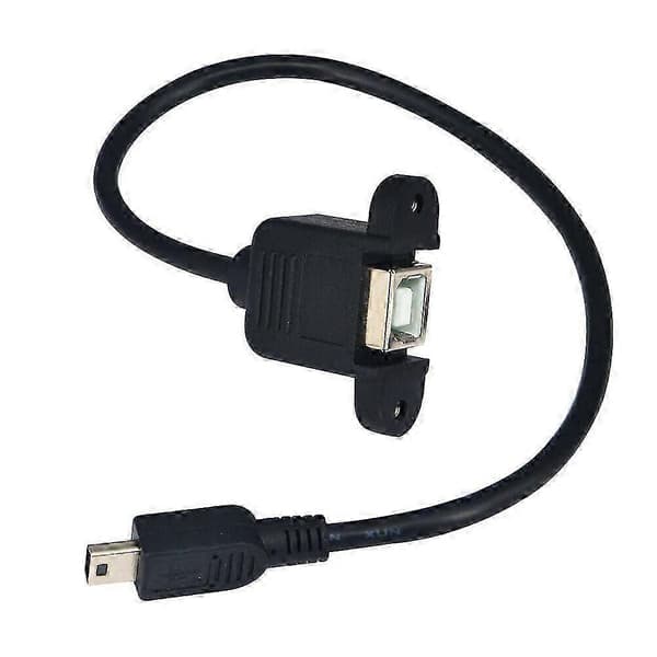 USB Type B USB-B Naaras Paneelikiinnityksellä Mini USB Urosadapterikaapeliin