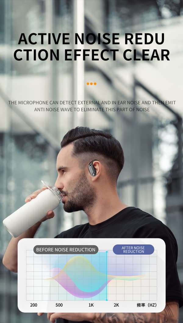 Over-ear TWS Bluetooth-ørepropper med lang batterilevetid