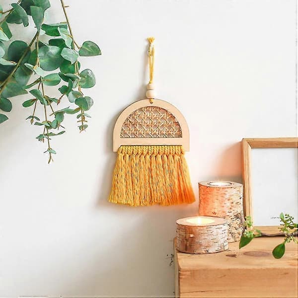 Enkla Hängande Pendlar Vävd Bambu R Boho Hängande Tofs B
