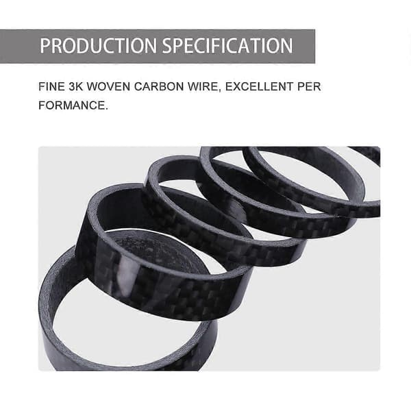 1 sæt med 5 stk. cykel carbonfiber headset gaffel afstandsstykker sæt styr skive ring pakning