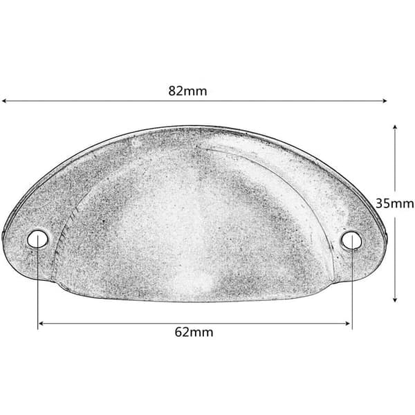 10 stk. vintage skalgreb til skuffe 82 mm jern