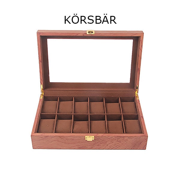 Klockbox 12 klockor Trä -Valnöt, Körsbär eller Ek Ek