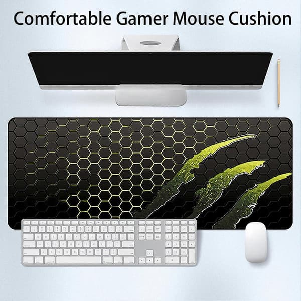 Musematte Tykk Honeycomb Design Vanntett Svettetett Sklisikkert Teppe Stor Spill Tastatur Musematte Datatilbehør