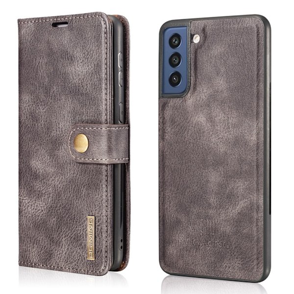 DG.MING 2-in-1 Magnet Wallet Samsung Galaxy S21 FE Brun
