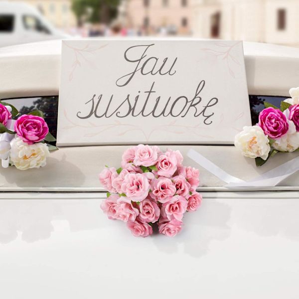 Rosa kunstig rosehode, brukt til bryllupsfestdekorasjon, pho