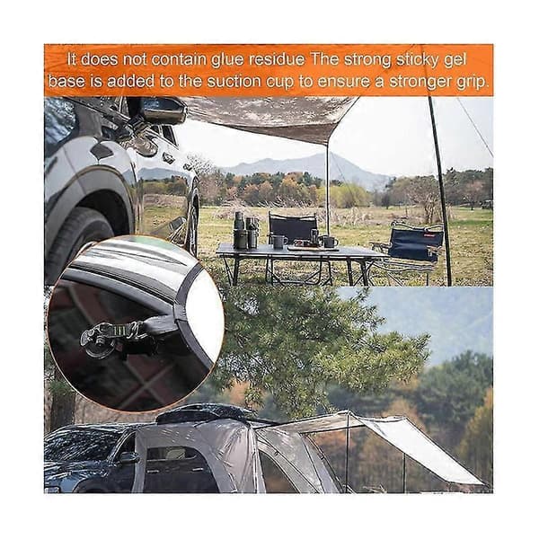 4 st Kraftiga Sugkoppar Med D-Ring 360 Roterande Camping Sugkrokar Bil Sugkoppar Ankare