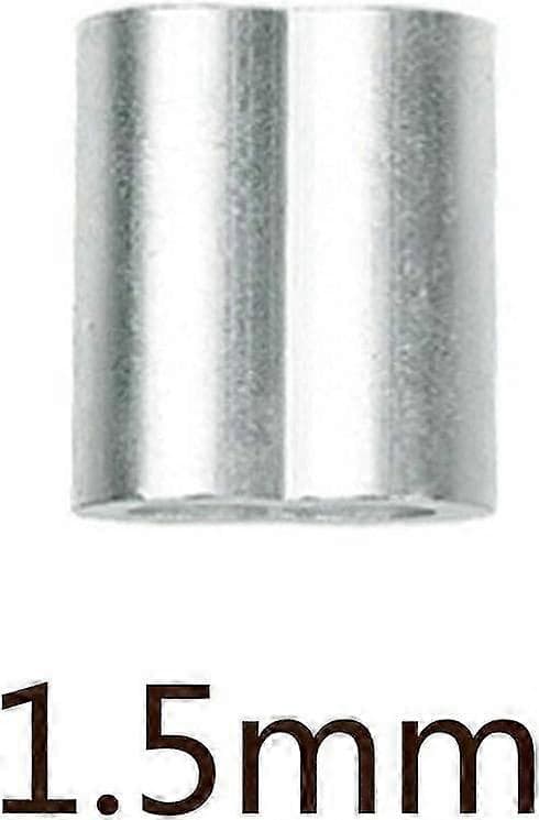 100 stk. aluminiumshylstre, wire reb aluminium ferrules, aluminium krympeclips med dobbelte ferrules til wire reb (1,5 mm)