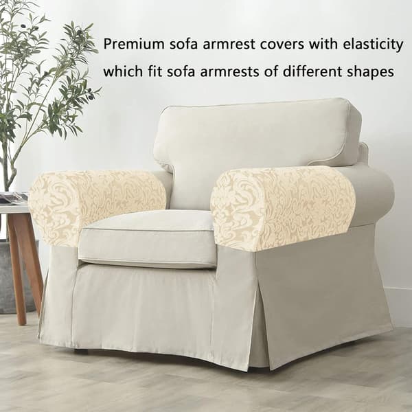 (Khaki) 2 STK Armlenetrekk Sofa, Stol Armbeskyttere Stretch,